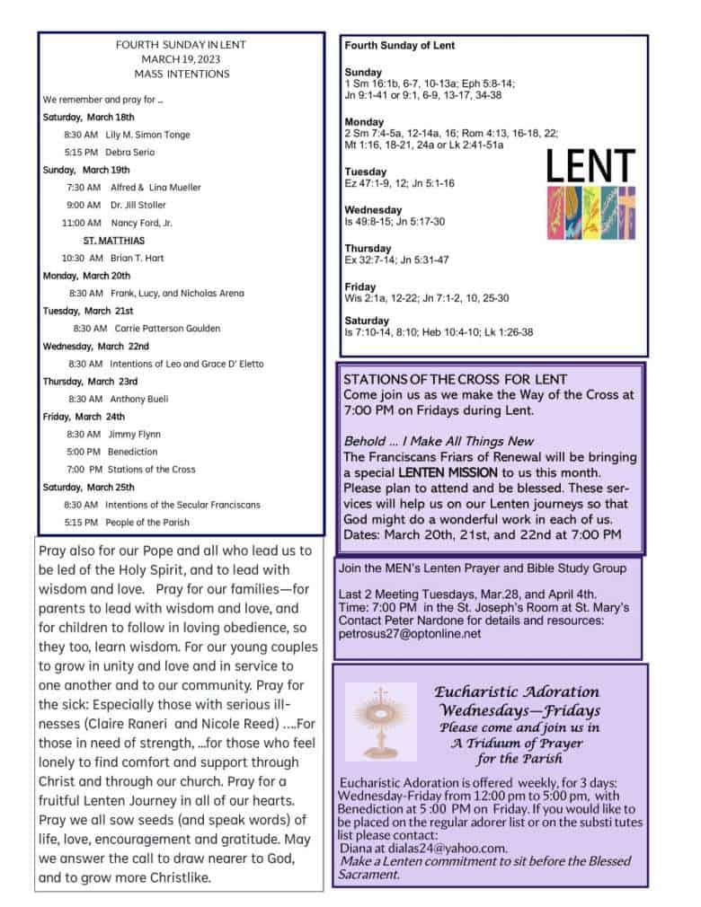 Assumption of Mary Bulletin Insert